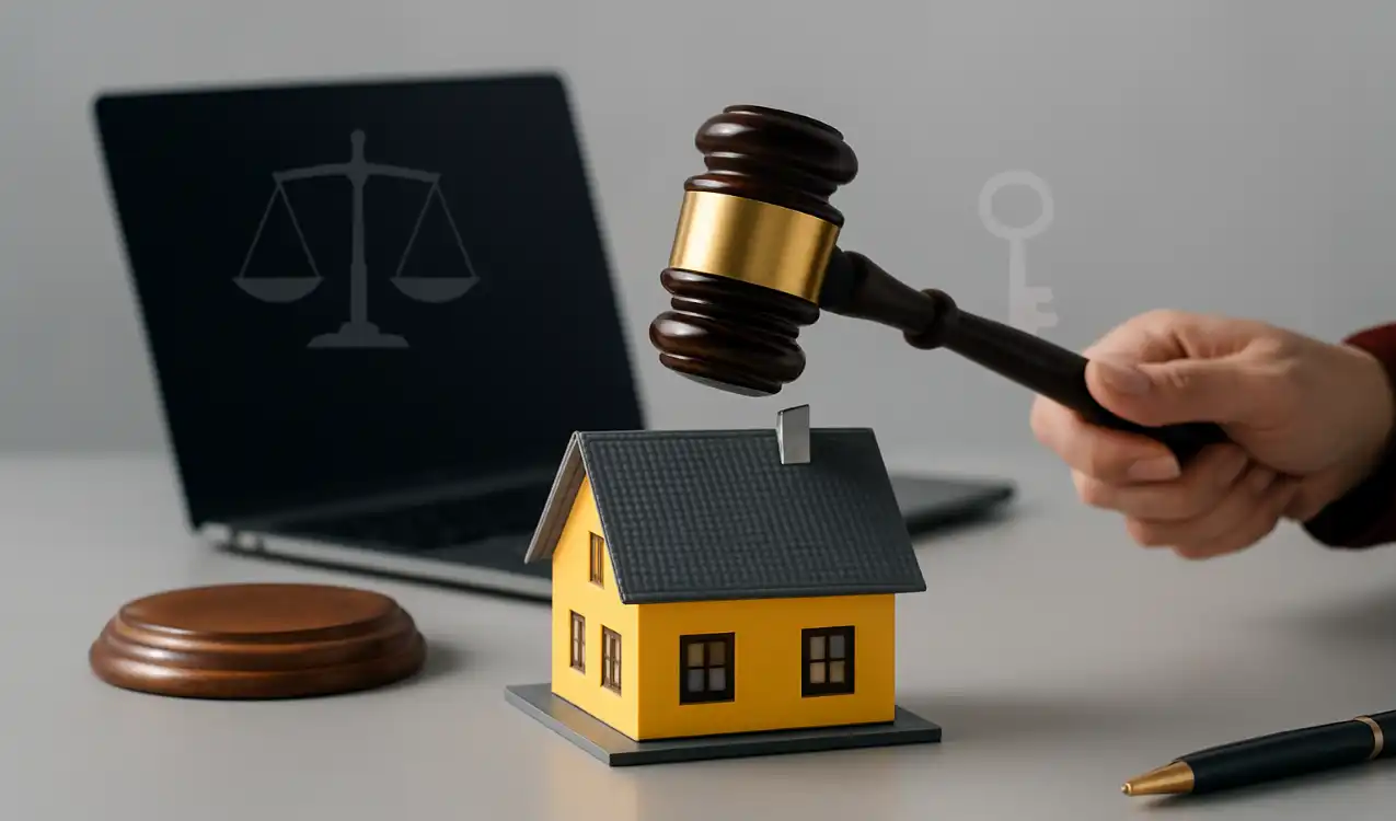 Step-by-step guide on how to buy a property at auction in the UK — bidding room with raised paddle