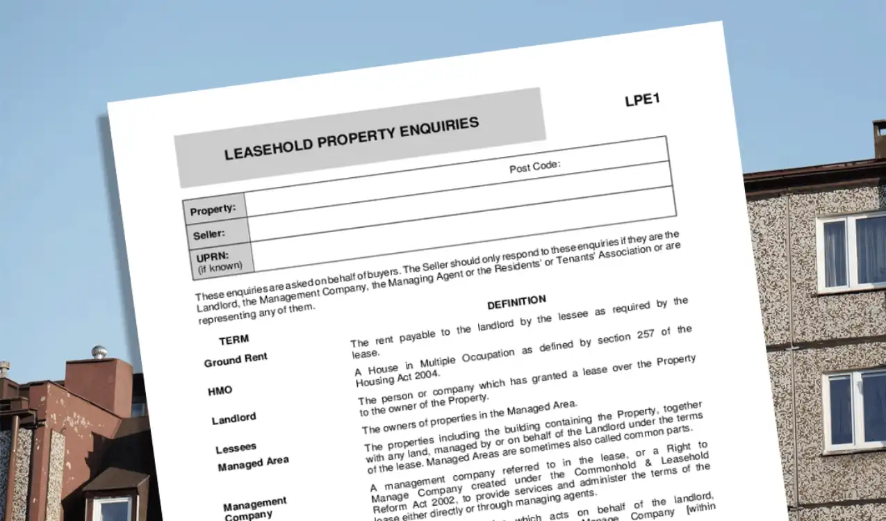 LPE1 form missing from auction legal pack for leasehold property purchase