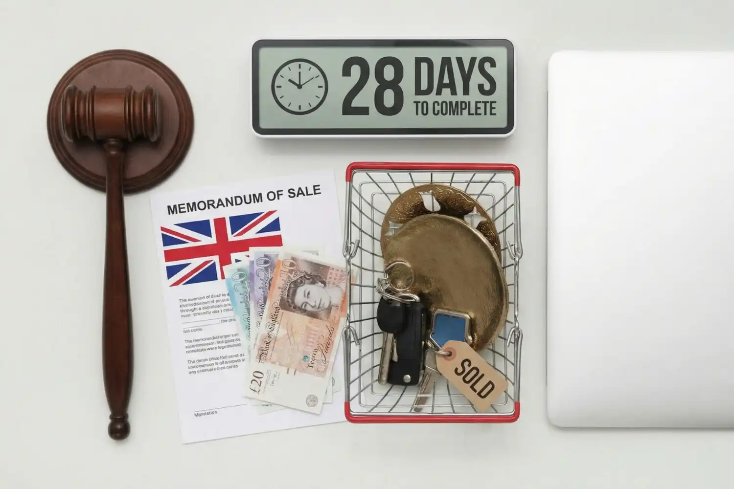 Buyer winning a property auction in the UK — the 28-day completion clock starts immediately after the hammer falls