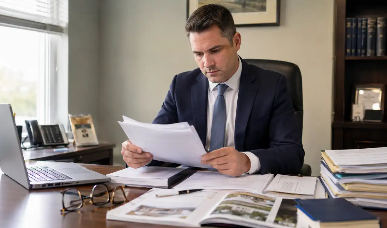 Solicitor reviewing an auction legal pack before a pre-auction offer is submitted on a property