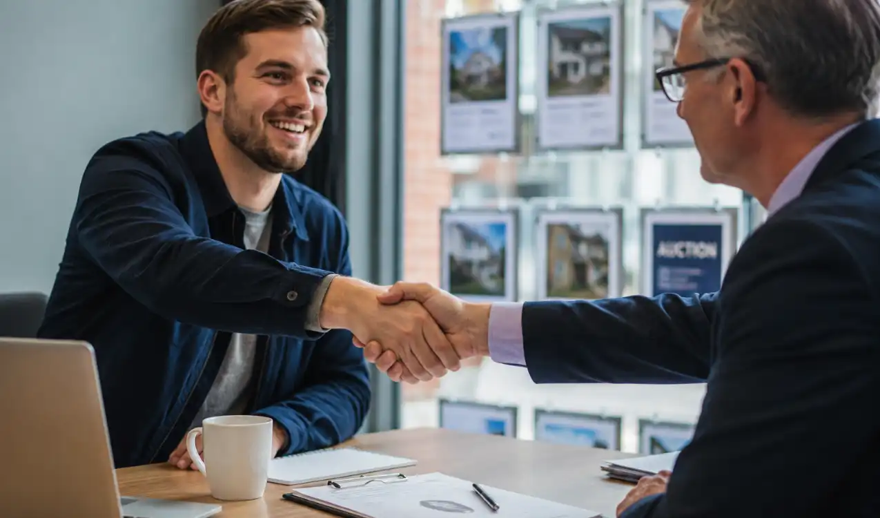 Buyer making a pre-auction offer on a property through an auction house representative