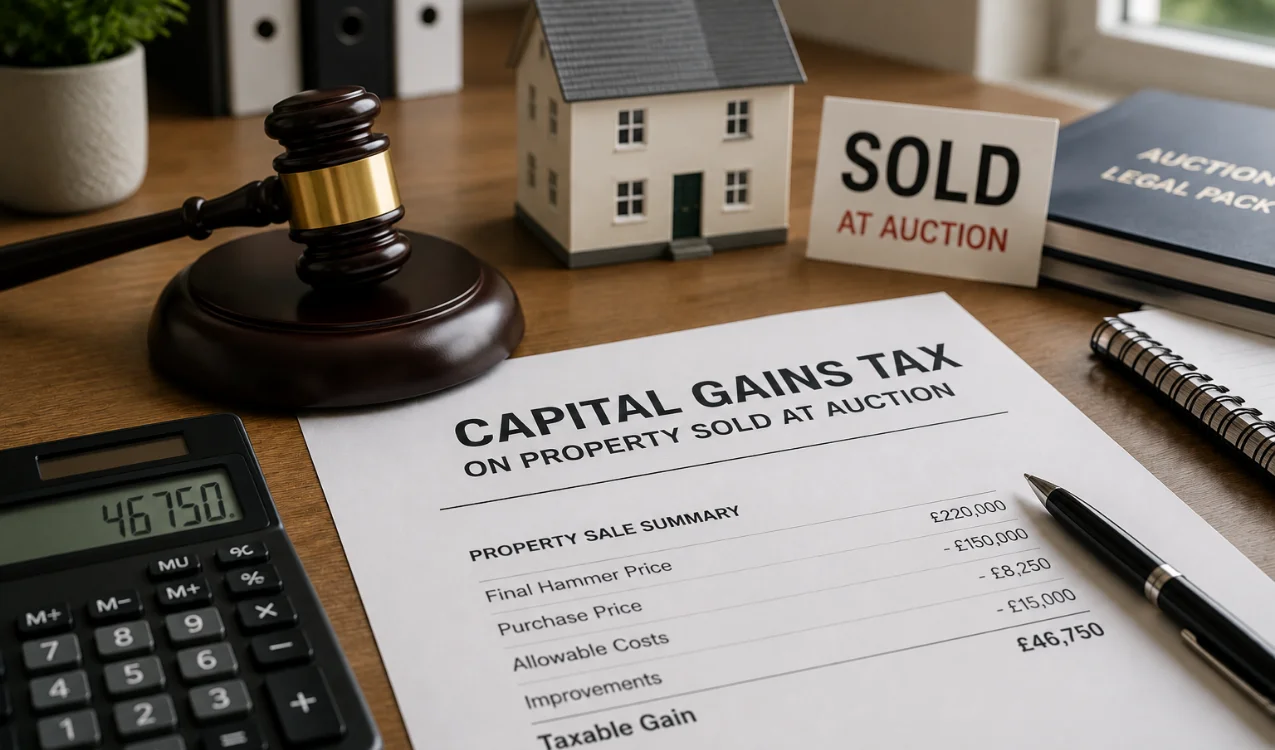 Capital gains tax on property sold at auction