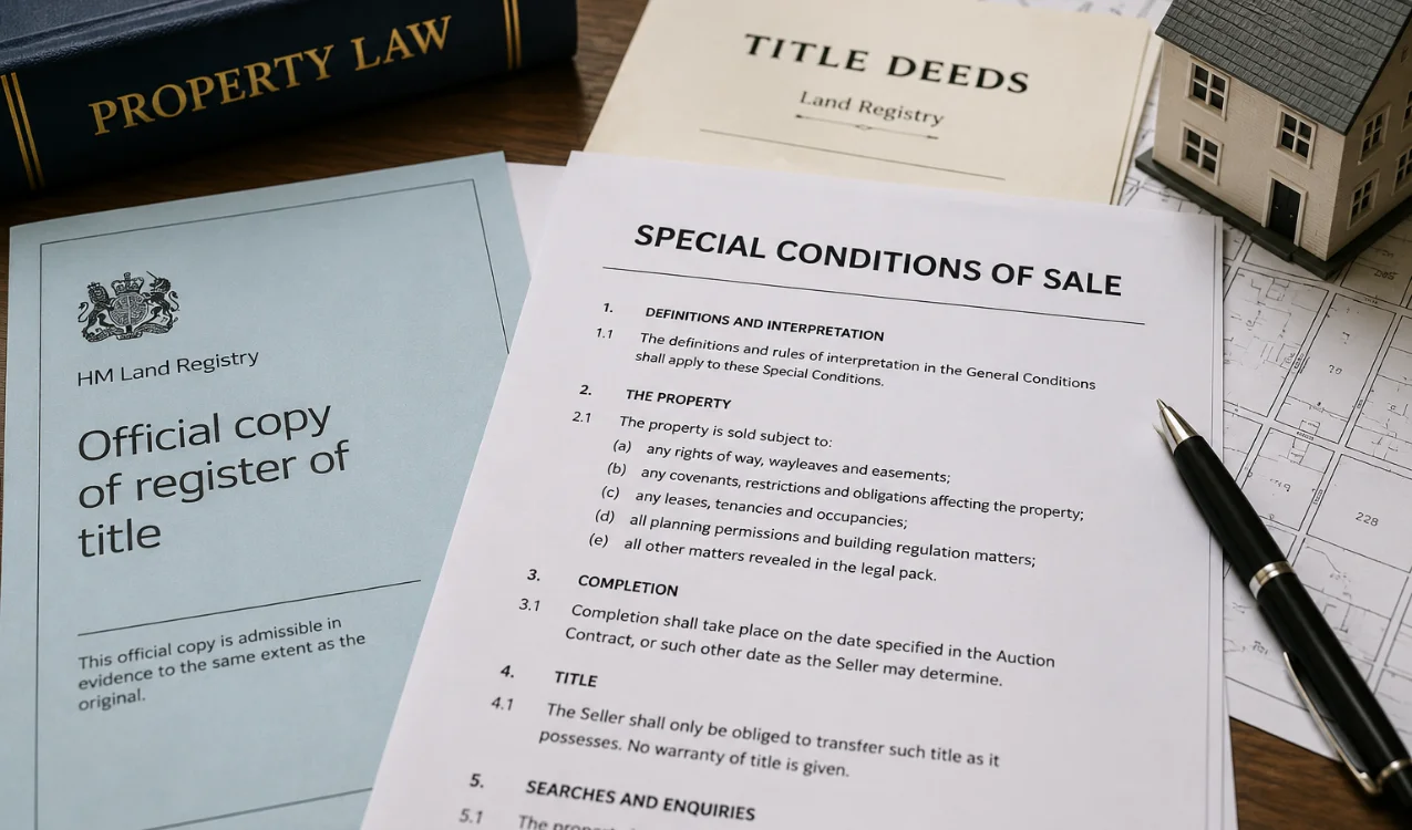 Solicitor carrying out an auction legal pack review before a property auction